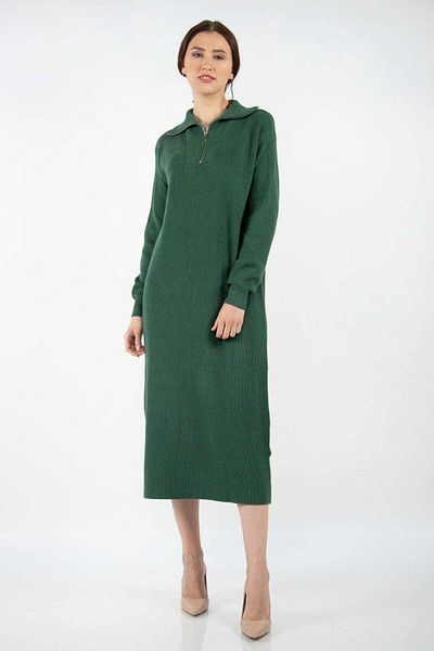Nichii Women's Long Sleeve Wide Neck Winter Midi Dress
