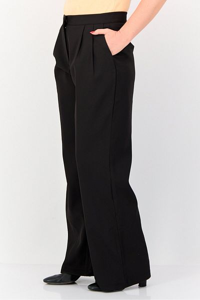 Archive Design Studio Women Regular Fit Solid Wide Leg Pants, Black