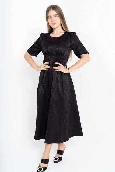 Nichii Women's Mid-Length Dress with Short Sleeves and Gathered Waist