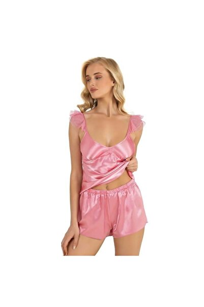 Narnuga Marsilyan- Pink Satin Shorts Set 9212
