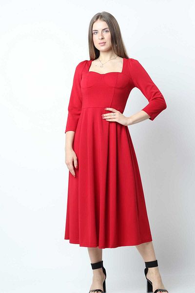 Nichii Women’s Midi Dress with Square Neckline