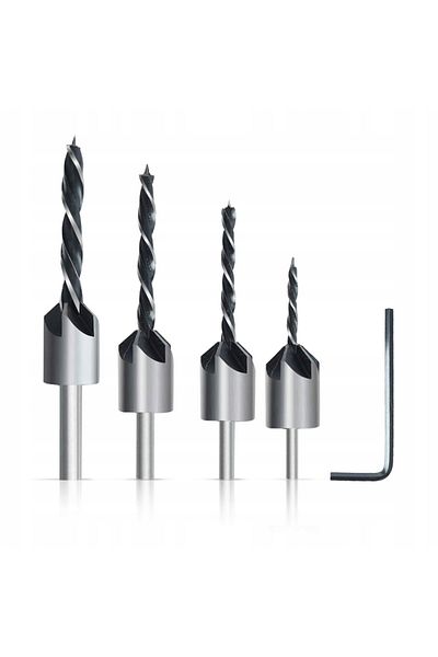 Rosfix Zestaw nawiertaków z pogłębiaczem 4szt. 3-6mm + klucz