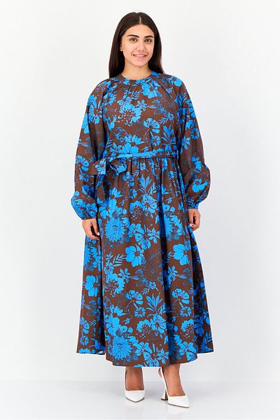 Another Sunday Women Floral Print Belted Shift Dress, Multicolor