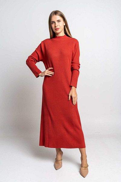 Nichii Women's Long Sleeve Ribbed Midi Dress