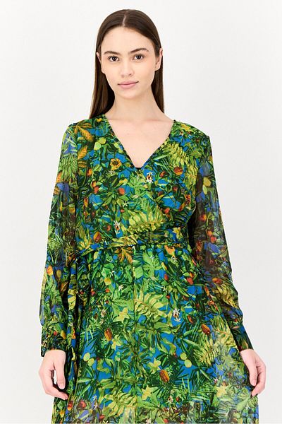 Spy Zone Exchange Women Floral Print Belted Maxi Dress, Multicolor