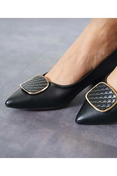 KS KADİR SARAÇ Classic Ballerina with Buckle Short Heel