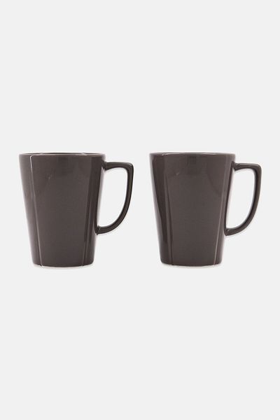 Rosendahl 2 Pcs Porcelain Mug 340ml, Dark Grey
