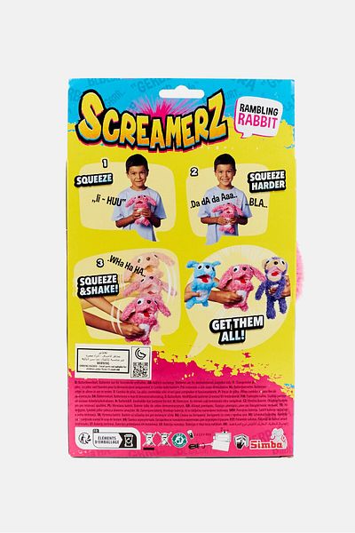 Screamerz Rambling Rabbit Squeeze And Shake Prank Plush Toy