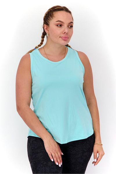 Danskin Women 2 Pieces Plain Sleeves Tank Top, White/Turquoise