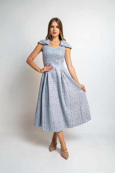 Nichii Women's Short Sleeve Midi Printed Dress
