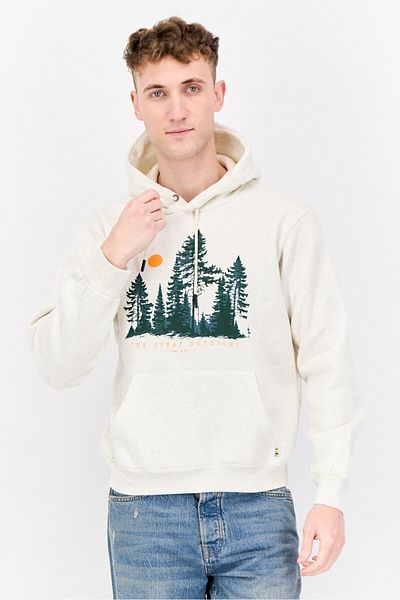 Horizon by Bass Creek Outfitters Men Graphic Long Sleeves Hoodie, Off White