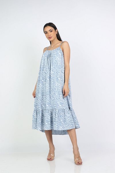 Nichii Floral Ruffled Hem Midi Dress with Straps