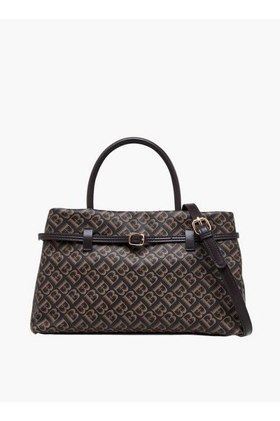 Flora Bella by Shoexpress Flora Bella Monogram Print Tote Bag with Detachable Strap and Zip Closure