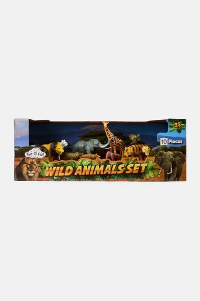 Ton O' Fun 10 Pieces Wild Animals Safari Set
