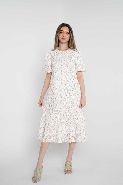 Nichii Women's Midi Floral Dress with Half Sleeves