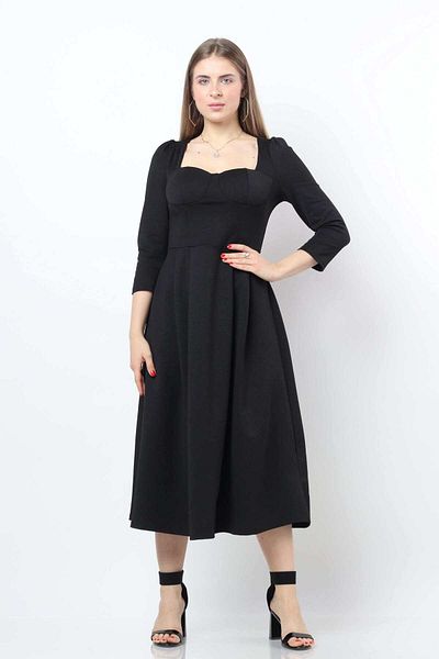 Nichii Women’s Midi Dress with Square Neckline