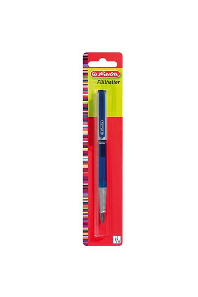 Herlitz Material Plastic, Basic Fountain Pen, Assorted Colors, Blister Pack,