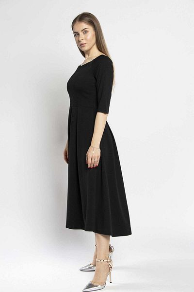 Nichii Women's Short Sleeve Wide Neck Midi Dress