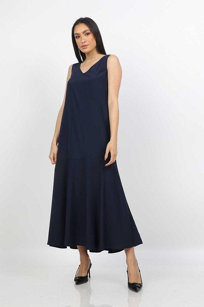 Nichii Women's Long Loose Solid Dress Without Sleeves