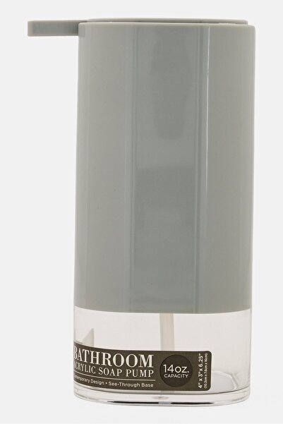 Bath Bliss موزع صابون أكريليك بتصميم عصري، رمادي