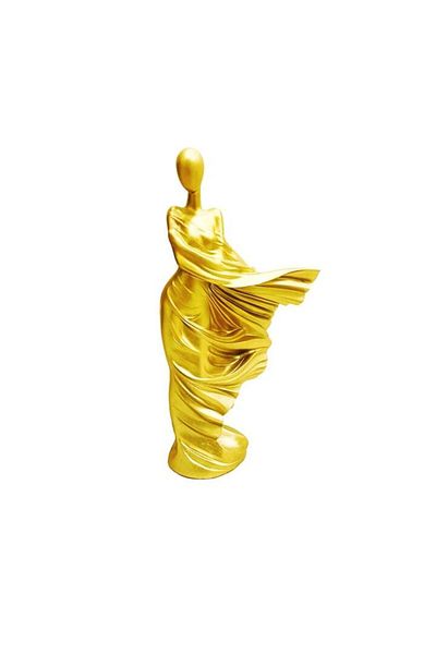 BLA BLA FOAM Decorative statuette, abstract, gold, 28 cm