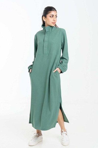 Nichii Casual Side-Open Midi Dress