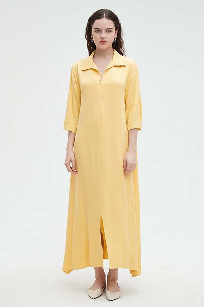 Nichii 3/4 Sleeve Maxi Dress with Collar