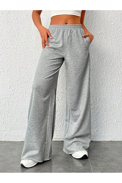 GERLAY Women's Comfortable Fit Gray Flat Leg Tracksuit Bottoms