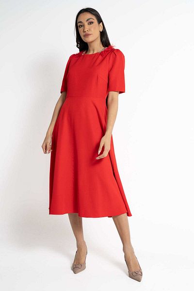 Nichii Women's Short Sleeve Midi Dress