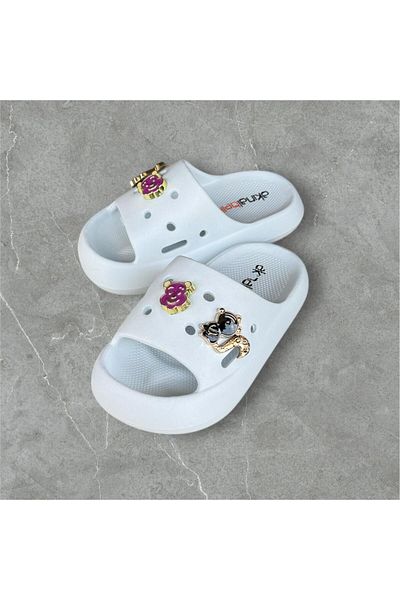 AkınalBella Girl Child Light Orthopedic Sole Sticker Pool Beach Daily Slippers