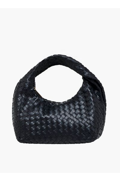 Flora Bella by Shoexpress Flora Bella Braided Hobo Bag with Handle and Zip Closure