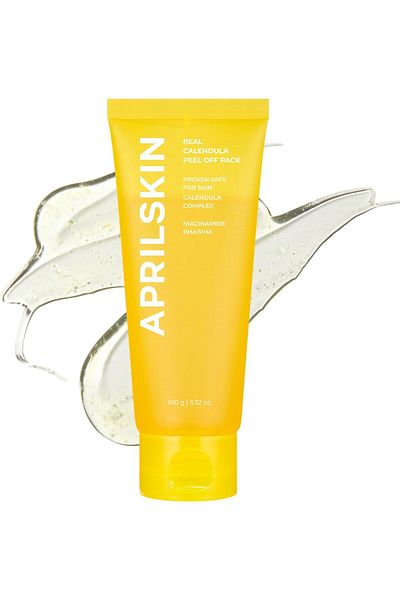 April Skin APRILSKIN Calendula Flower-Infused Facial Peel Off Mask, 3.52 fl. oz, PHA, BHA & Niacinamide