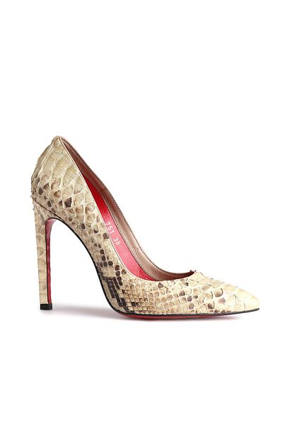 Deriderim Snakeskin Patterned Leather Stiletto Heeled Shoes