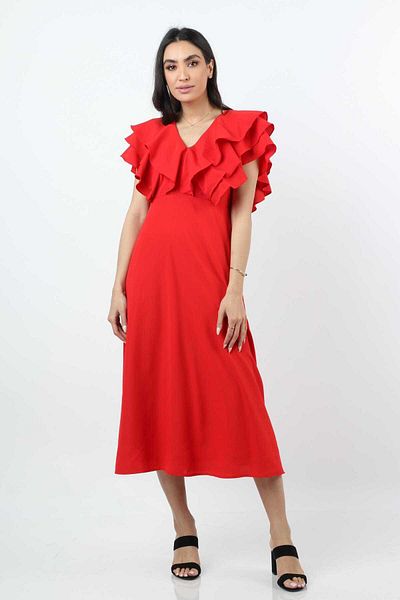 Nichii Mid-Length Butterfly Dress with V Neck