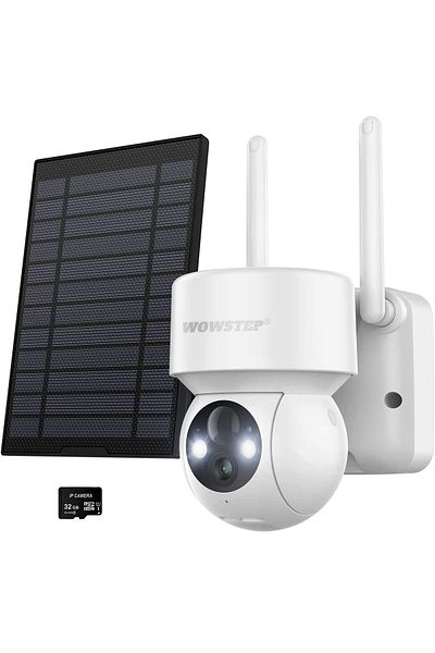 WowStep Surveillance Camera, 3MP, 2K, Indoor/Outdoor, Solar, Human Detection, 360°, 32 GB Card