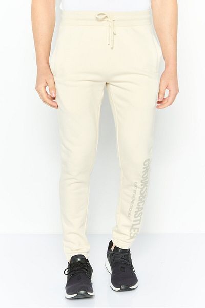 CROOKS CASTLES Men Regular Fit Plain Jogger Pants, Off White