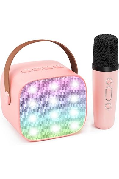Smart Vibe PartyON™ Kids Karaoke Set with Wireless Microphone, Bluetooth Speaker, LED Lights and Vocal Effects