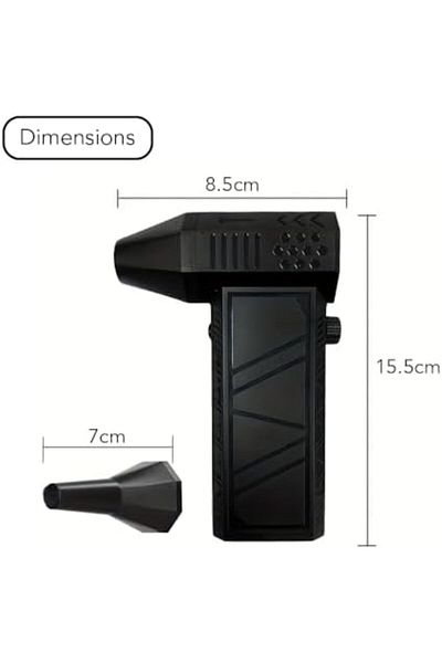 Hexar ® Portable Turbo Fan with Vacuum Kit, 140000 Rpm Blower Fan, 6000mAh Battery Mini Wind Blower