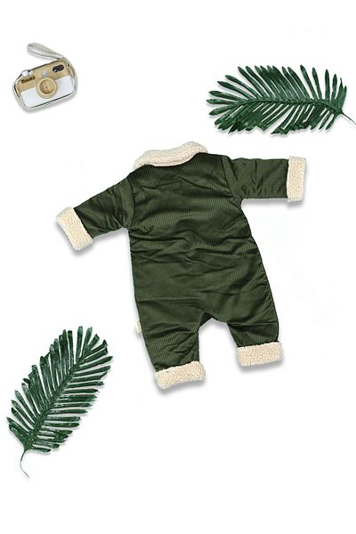 Nehad Bebe Baby Boy Welsoft Model Jumpsuit with Front Pocket Khaki