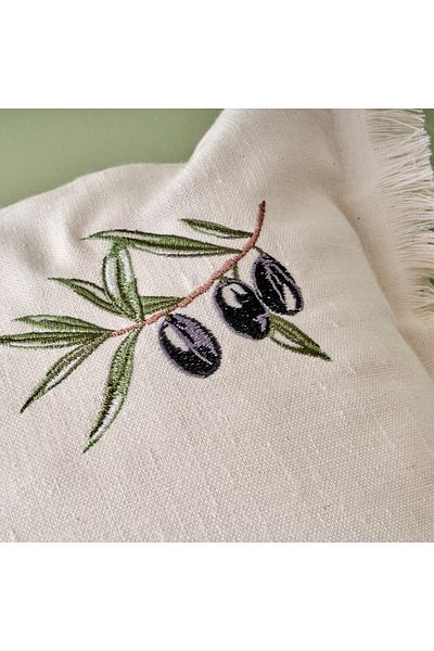 Bella Maison Κέντημα Μαξιλαροθήκη Μπεζ Μπεζ (35x50 cm)