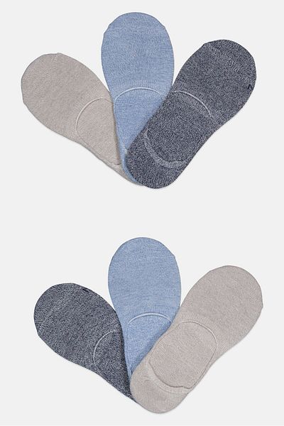 Ben Sherman Men 6 Pairs Brand Logo No Show Liner Socks, Multicolor