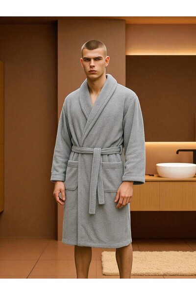 asev tekstil Cotton Women / Men Unisex Bathrobe