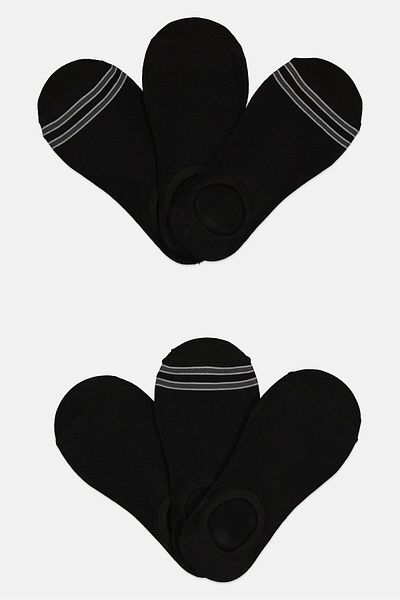 Dockers Men 6 Pairs Brand Logo Socks With Silicone Heel Grip, Black