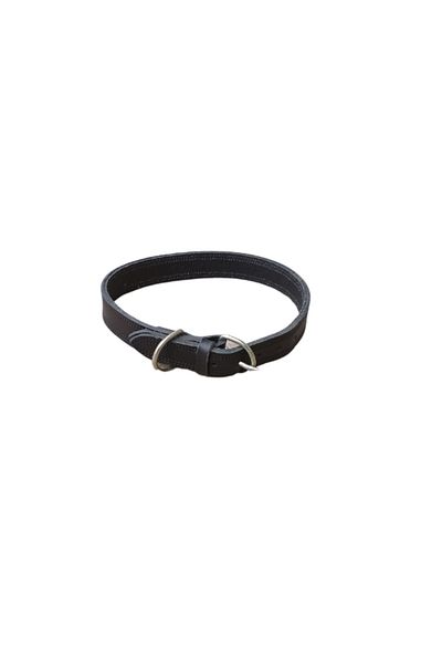 OEM Zgardă pentru câini din piele naturală, negru închis, 70x3 cm
