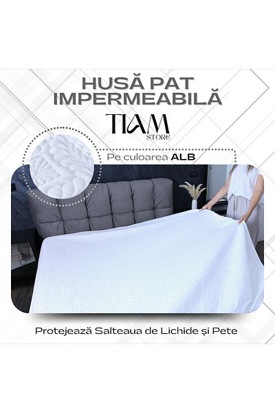 tiam store Mattress Protector Cover 160x200 cm, Waterproof, Quilted, Anti-Dust Mite, White,