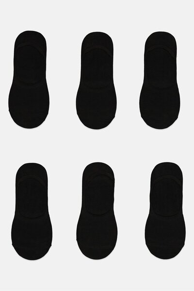 Ben Sherman Men 6 Pairs Brand Logo No Show Socks, Black