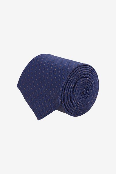 ALTINYILDIZ CLASSICS Men's Navy Blue-Brown Patterned Tie