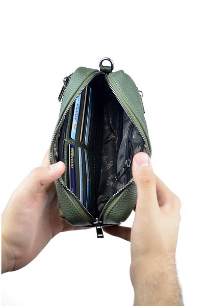 en deri Men's Card Holder Hand and Bracelet Belt Portfolio Hand Bag