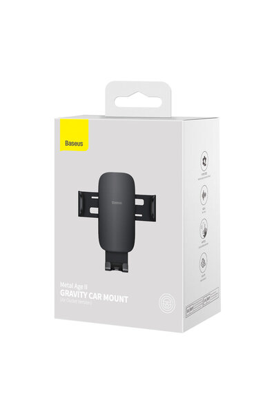Baseus Suport telefon auto Metal Age II Gravity pentru grilă, negru