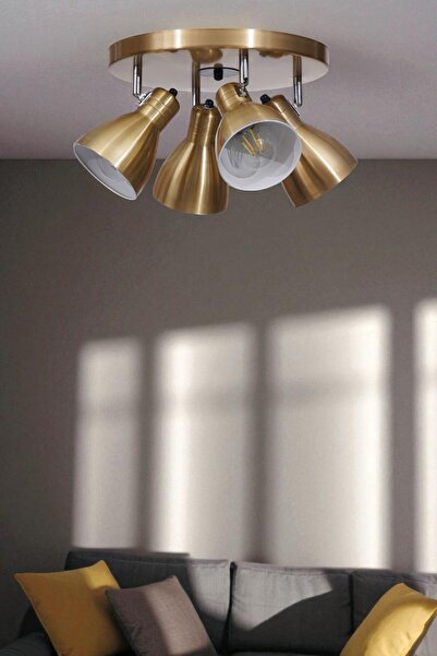 Lumexx OTİS 4 LÜ TEPSİLİ ESKİTME PLAFONYER AVİZE